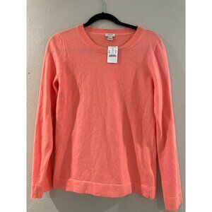 J. CREW Factory Cotton Teddie Sweater Color: Heather Coral Size small long sleev